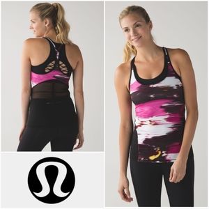 LULULEMON 4 Cool Racerback Shine On Pigment Wind Berry Rumble Multi Size 4